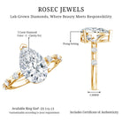 Rosec Jewels-3 Carat Lab Grown Pear Shaped Diamond Solitaire Engagement Ring with IGI Certificate