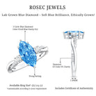 Rosec Jewels-IGI Certified Marquise Lab Grown Blue Diamond Designer Engagement Ring 2 Carat