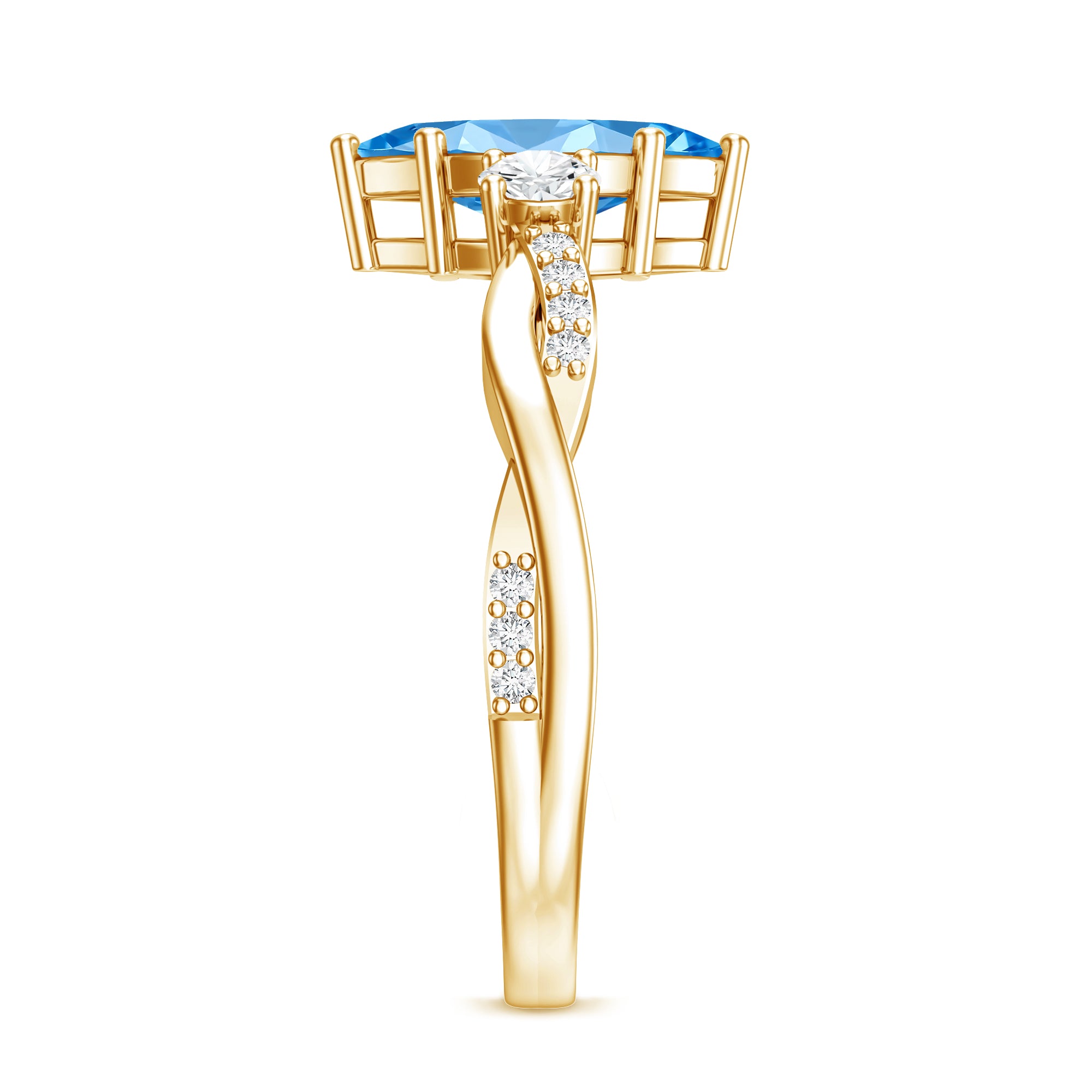 Rosec Jewels-IGI Certified Marquise Lab Grown Blue Diamond Designer Engagement Ring 2 Carat