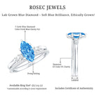1 Carat Marquise Cut Lab Grown Blue Diamond Solitaire Wedding Ring Set with IGI Certificate Vivid Blue - VS1 - Rosec Jewels