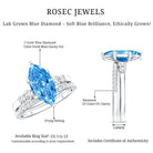 IGI Certified Lab Grown Blue Diamond Marquise Bridal Ring Set 2 Carat Vivid Blue - VS1 - Rosec Jewels