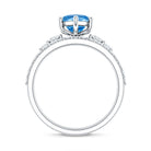 IGI Certified Lab Grown Blue Diamond Marquise Bridal Ring Set 2 Carat Vivid Blue - VS1 - Rosec Jewels