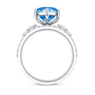 Huge 4 Carat Lab Grown Blue Diamond Solitaire Bridal Ring Set with IGI Certificate Vivid Blue - VS1 - Rosec Jewels
