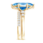 Huge 4 Carat Lab Grown Blue Diamond Solitaire Bridal Ring Set with IGI Certificate Vivid Blue - VS1 - Rosec Jewels