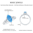 IGI Certified 1 Carat Lab Grown Blue Diamond Engagement Ring with Split Shank Vivid Blue - VS1 - Rosec Jewels
