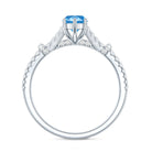 IGI Certified 1 Carat Lab Grown Blue Diamond Engagement Ring with Split Shank Vivid Blue - VS1 - Rosec Jewels