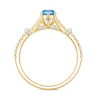 IGI Certified 1 Carat Lab Grown Blue Diamond Engagement Ring with Split Shank Vivid Blue - VS1 - Rosec Jewels