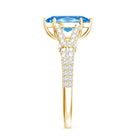 IGI Certified 1 Carat Lab Grown Blue Diamond Engagement Ring with Split Shank Vivid Blue - VS1 - Rosec Jewels
