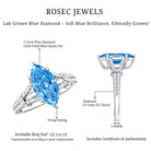 IGI Certified Marquise Cut Lab Grown Blue Diamond 2 Carat Engagement Ring with Split Shank Vivid Blue - VS1 - Rosec Jewels