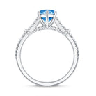 IGI Certified Marquise Cut Lab Grown Blue Diamond 2 Carat Engagement Ring with Split Shank Vivid Blue - VS1 - Rosec Jewels