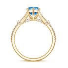 IGI Certified Marquise Cut Lab Grown Blue Diamond 2 Carat Engagement Ring with Split Shank Vivid Blue - VS1 - Rosec Jewels
