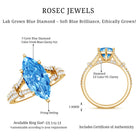 Rosec Jewels-IGI Certified 3 Carat Blue Lab Grown Diamond Marquise Engagement Ring with Split Shank