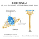 Rosec Jewels-1 Carat Marquise Cut Lab Grown Blue Diamond Statement Ring with IGI Certificate