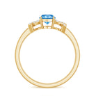Rosec Jewels-1 Carat Marquise Cut Lab Grown Blue Diamond Statement Ring with IGI Certificate