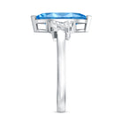 2 Carat Solitaire Lab Grown Blue Diamond Marquise Engagement Ring IGI Certified Vivid Blue - VS1 - Rosec Jewels