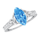 Rosec Jewels-IGI Certified Vintage Looking 1 Carat Lab Blue Diamond Knot Engagement Ring