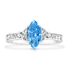 Rosec Jewels-IGI Certified Vintage Looking 1 Carat Lab Blue Diamond Knot Engagement Ring