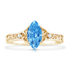 Rosec Jewels-IGI Certified Vintage Looking 1 Carat Lab Blue Diamond Knot Engagement Ring