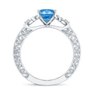 Rosec Jewels-Vintage Inspired 2 Carat Marquise Lab Grown Blue Diamond Celtic Engagement Ring IGI Certified
