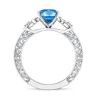 Rosec Jewels-IGI Certified Vintage Celtic Engagement Ring with 3 Carat Marquise Lab Grown Blue Diamond