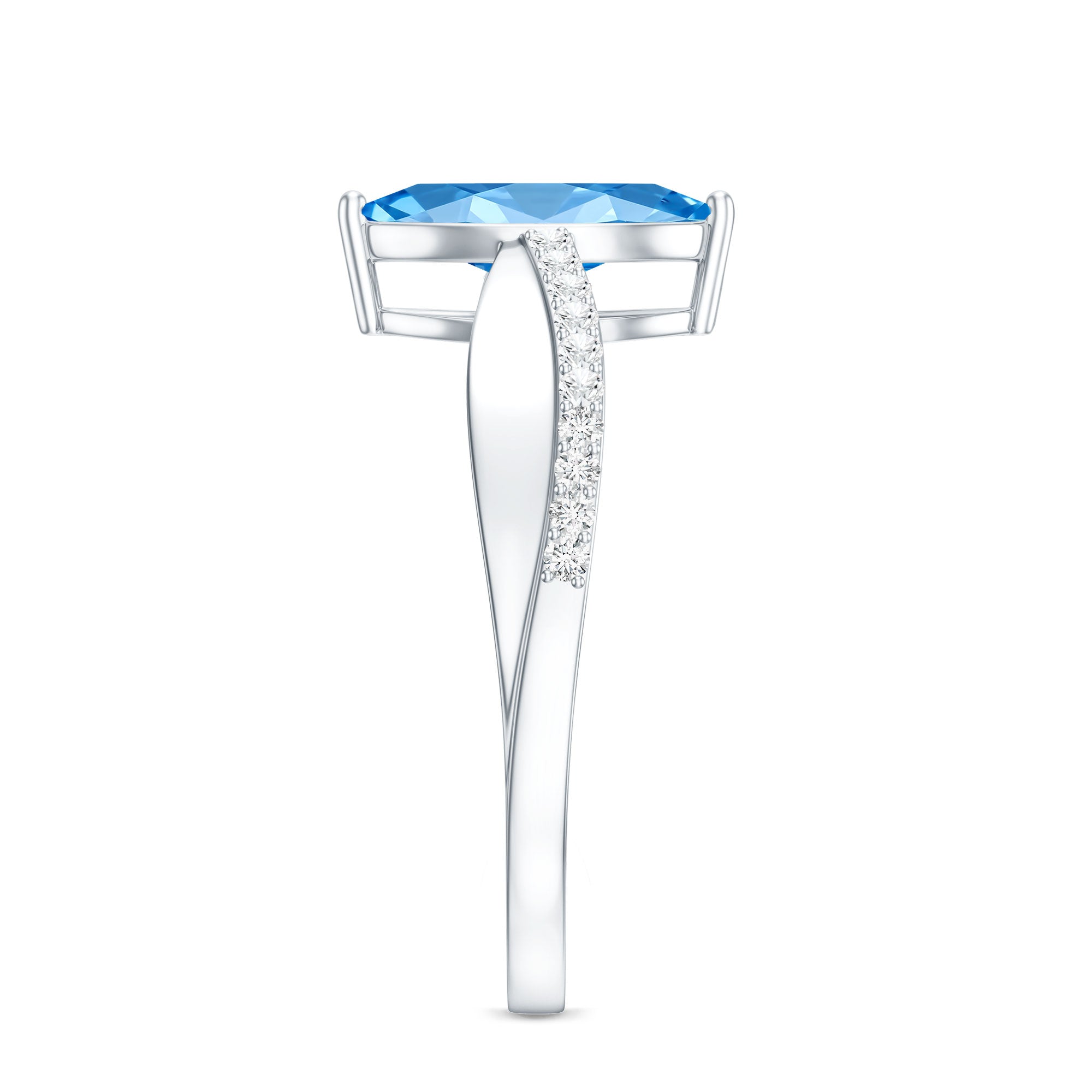 Rosec Jewels-IGI Certified 1 Carat Lab Grown Blue Diamond Marquise Engagement Ring for Women