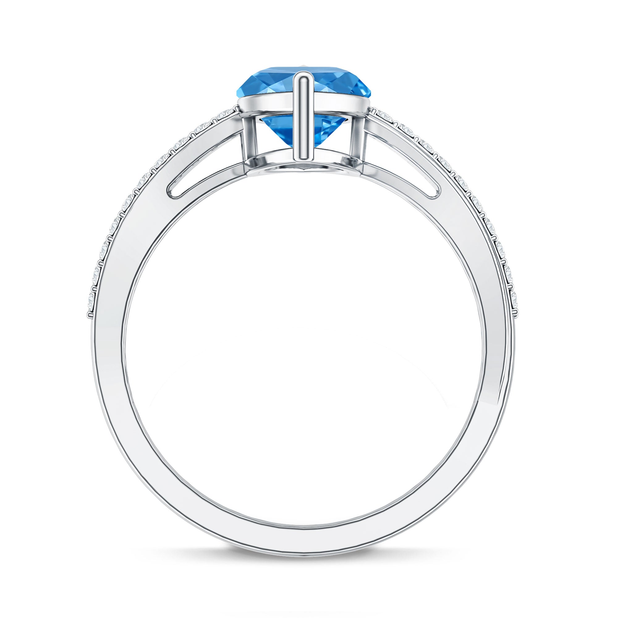 Rosec Jewels-2 Carat Lab Grown Blue Diamond Marquise Cut Engagement Ring with IGI Certificate