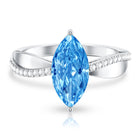 Rosec Jewels-2 Carat Lab Grown Blue Diamond Marquise Cut Engagement Ring with IGI Certificate