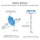 Rosec Jewels-IGI Certified 1 Carat Lab Grown Vivid Blue Diamond Engagement Ring Marquise