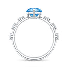 IGI Certified 3 Carat Lab Grown Blue Diamond Marquise Engagement Ring with Spaced Accent Vivid Blue - VS1 - Rosec Jewels