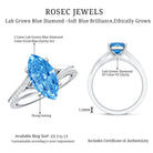 IGI Certified 2 Carat Lab Grown Blue Diamond Split Shank Engagement Ring Vivid Blue - VS1 - Rosec Jewels