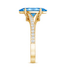 IGI Certified 2 Carat Lab Grown Blue Diamond Split Shank Engagement Ring Vivid Blue - VS1 - Rosec Jewels