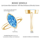 Rosec Jewels-2 Carat Lab Grown Blue Diamond Marquise Solitaire Engagement Ring IGI Certified