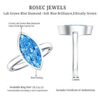 Rosec Jewels-IGI Certified Bezel Set Lab Grown Blue Diamond Marquise Engagement Ring 3 Carat