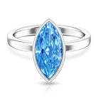Rosec Jewels-IGI Certified Bezel Set Lab Grown Blue Diamond Marquise Engagement Ring 3 Carat