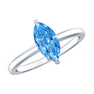 Rosec Jewels-Solitaire 1 Carat Marquise Cut Lab Grown Blue Diamond Engagement Ring with IGI Certificate