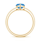 2 Carat Marquise Cut Engagement Ring with IGI Certified Lab Grown Blue Diamond Vivid Blue - VS1 - Rosec Jewels