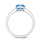Solitaire 3 Carat Marquise Cut Lab Grown Blue Diamond Engagement Ring IGI Certified Vivid Blue - VS1 - Rosec Jewels