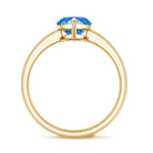 Solitaire 3 Carat Marquise Cut Lab Grown Blue Diamond Engagement Ring IGI Certified Vivid Blue - VS1 - Rosec Jewels