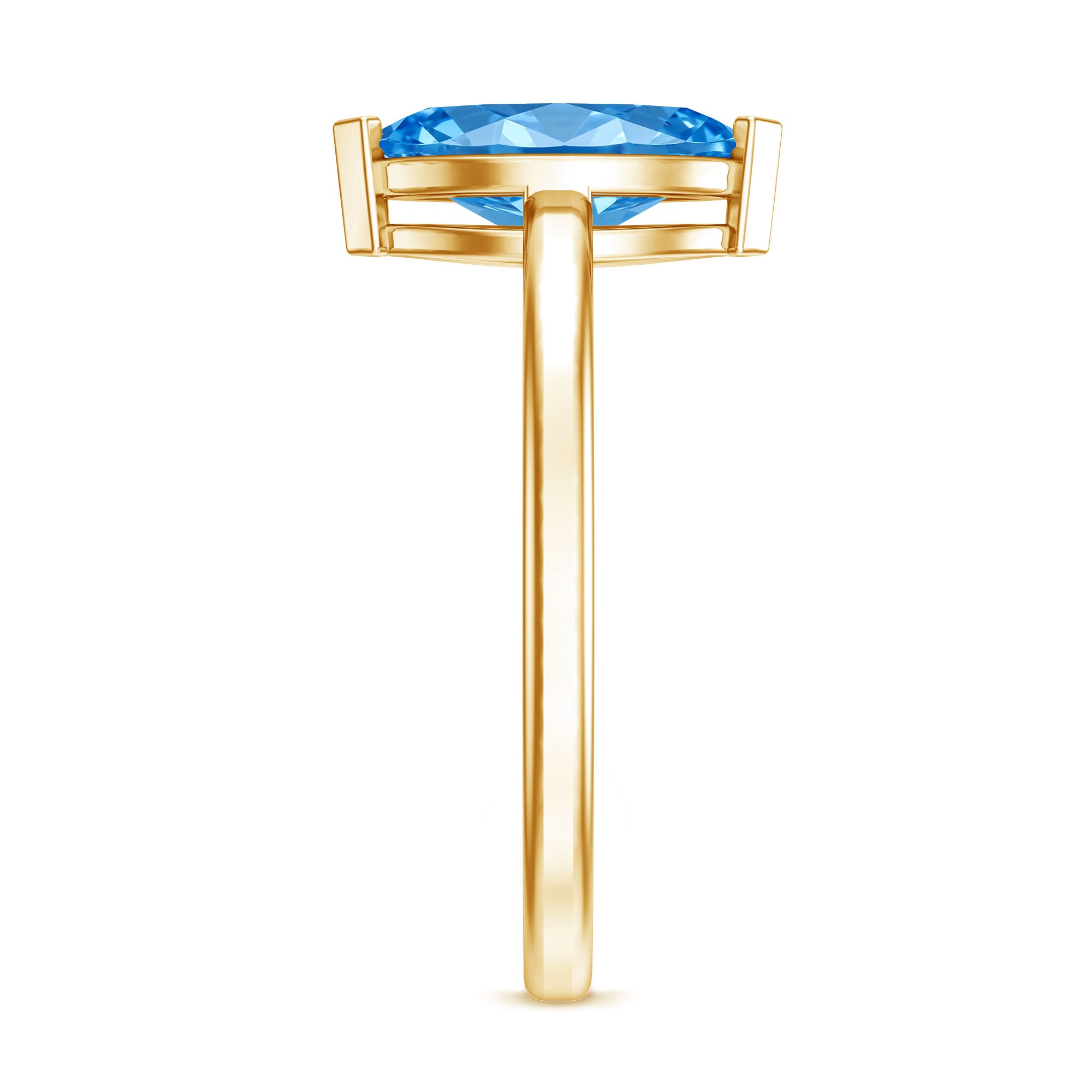 Rosec Jewels-Lab Grown 1 Carat Blue Diamond Solitaire Marquise Engagement Ring with IGI Certificate