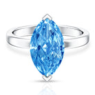 Rosec Jewels-Marquise Lab Grown Blue Diamond 2 Carat Solitaire Engagement Ring IGI Certified