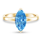 IGI Certified 4 Carat Engagement Ring with Solitaire Marquise Cut Lab Grown Blue Diamond Vivid Blue - VS1 - Rosec Jewels