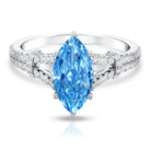 Rosec Jewels-Antique Looking 1 Carat Lab Grown Blue Diamond Engagement Ring IGI Certified