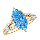 Rosec Jewels-Antique Looking 1 Carat Lab Grown Blue Diamond Engagement Ring IGI Certified