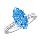 Lab Grown 2 Carat Blue Diamond Marquise Solitaire Engagement Ring IGI Certified Vivid Blue - VS1 - Rosec Jewels
