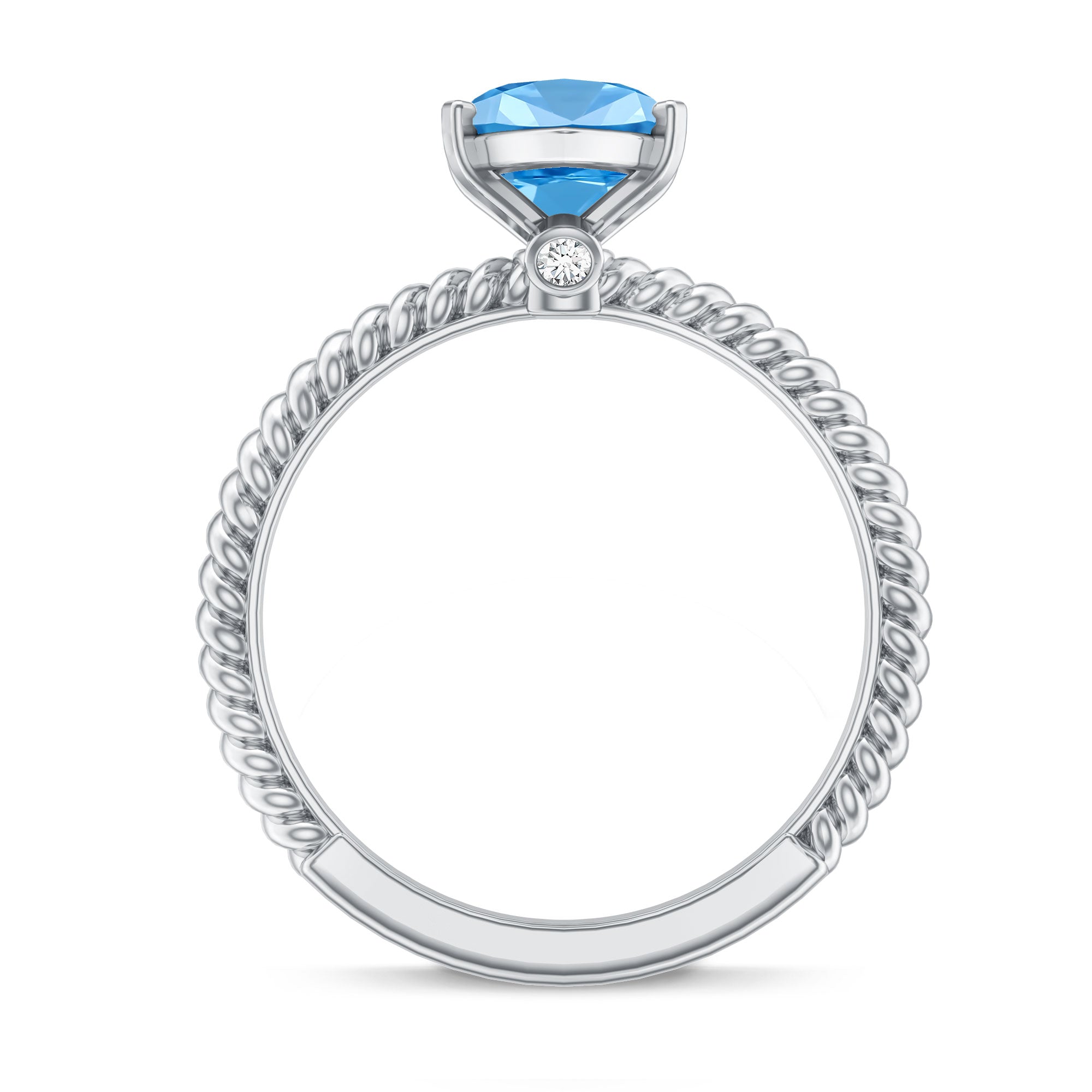 Lab Grown 2 Carat Blue Diamond Marquise Solitaire Engagement Ring IGI Certified Vivid Blue - VS1 - Rosec Jewels