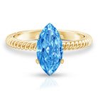 Lab Grown 2 Carat Blue Diamond Marquise Solitaire Engagement Ring IGI Certified Vivid Blue - VS1 - Rosec Jewels