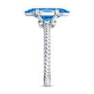 IGI Certified 3 Carat Lab Grown Blue Diamond Solitaire Engagement Ring Marquise Vivid Blue - VS1 - Rosec Jewels