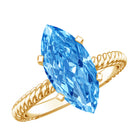 IGI Certified 3 Carat Lab Grown Blue Diamond Solitaire Engagement Ring Marquise Vivid Blue - VS1 - Rosec Jewels