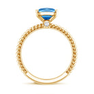 IGI Certified 3 Carat Lab Grown Blue Diamond Solitaire Engagement Ring Marquise Vivid Blue - VS1 - Rosec Jewels