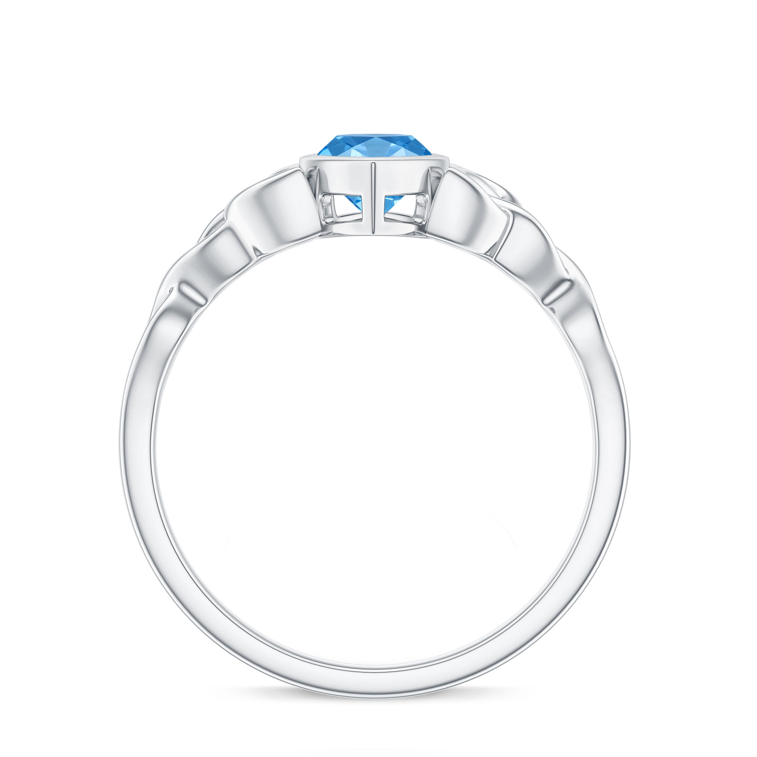 Rosec Jewels-1 Carat Marquise Cut Lab Blue Diamond Celtic Engagement Ring IGI Certified